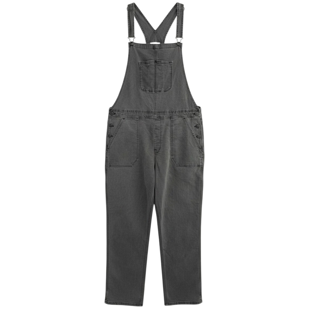 American Eagle Overalls Women XL Faded Charcoal Gray Grunge Oversized Streetwear
